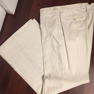 Banana Republic white / black striped linen pant
